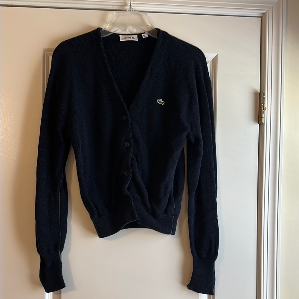Lacoste Women's Navy Cardigan Sweater